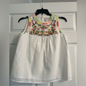 Women’s J Crew Embroidered Tank Blouse. Size - small.